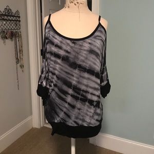 Marbled cold shoulder top